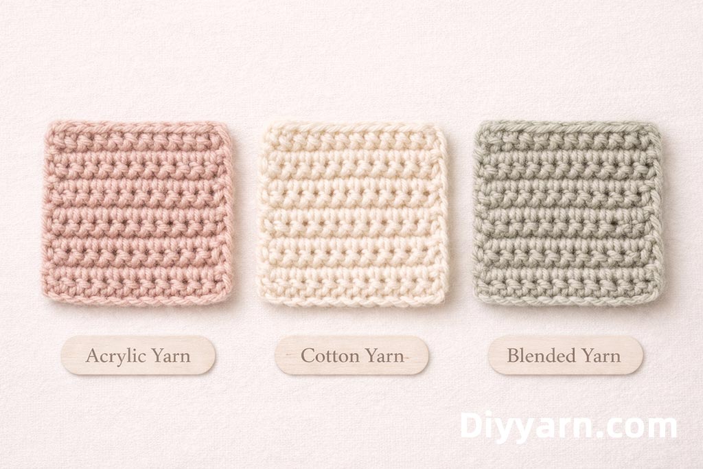 Acrylic cotton and blended yarn comparison for beginner crochet projects